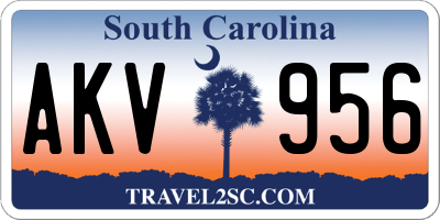 SC license plate AKV956