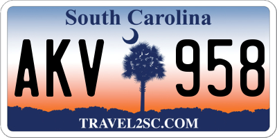 SC license plate AKV958