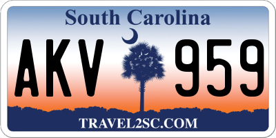 SC license plate AKV959