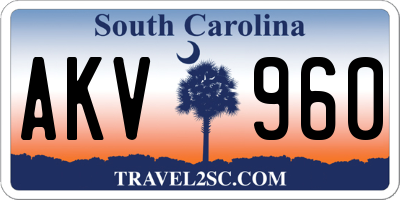 SC license plate AKV960