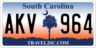 SC license plate AKV964