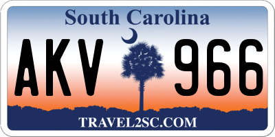 SC license plate AKV966