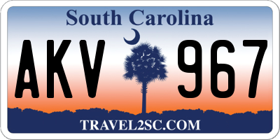 SC license plate AKV967