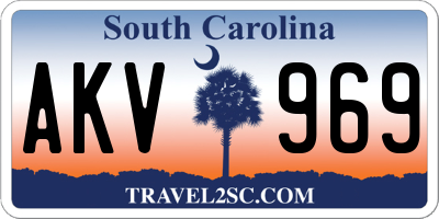 SC license plate AKV969