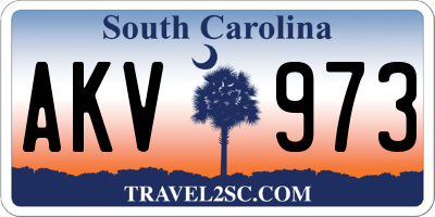 SC license plate AKV973