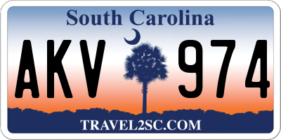 SC license plate AKV974