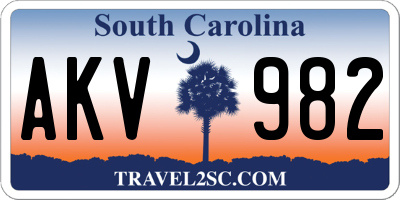 SC license plate AKV982