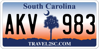 SC license plate AKV983