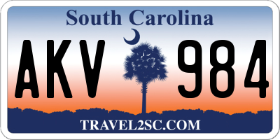 SC license plate AKV984