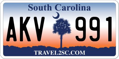 SC license plate AKV991