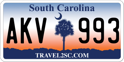 SC license plate AKV993
