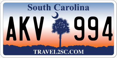 SC license plate AKV994