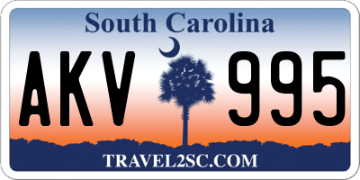 SC license plate AKV995
