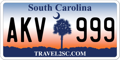 SC license plate AKV999