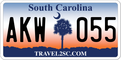 SC license plate AKW055