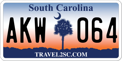 SC license plate AKW064