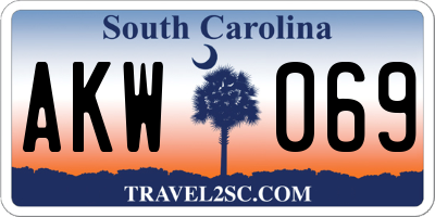 SC license plate AKW069