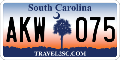 SC license plate AKW075