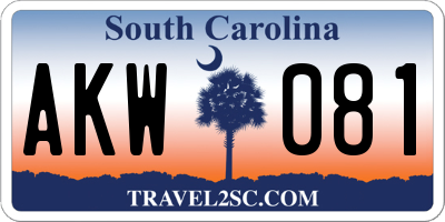 SC license plate AKW081