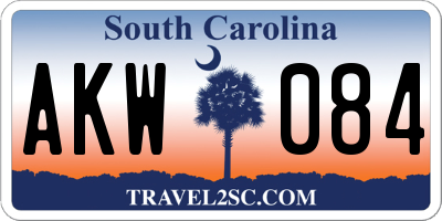 SC license plate AKW084