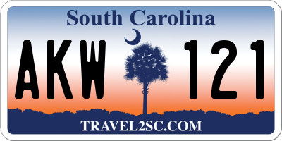 SC license plate AKW121