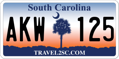 SC license plate AKW125