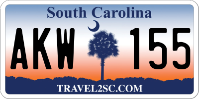 SC license plate AKW155
