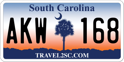 SC license plate AKW168