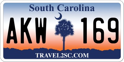 SC license plate AKW169