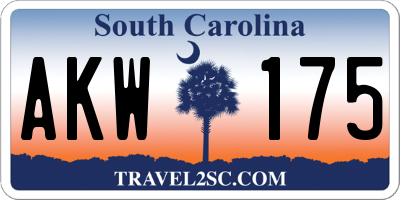 SC license plate AKW175