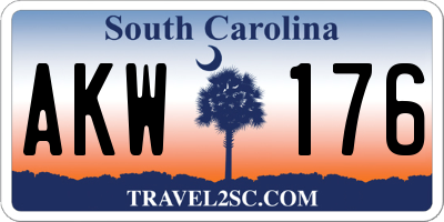 SC license plate AKW176