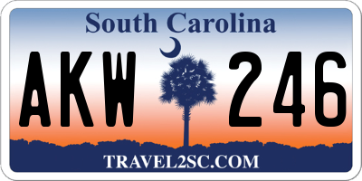 SC license plate AKW246