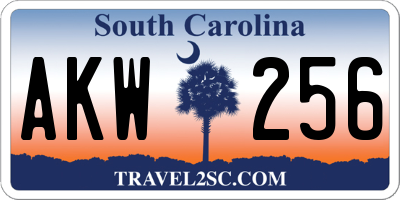 SC license plate AKW256