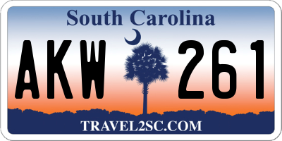 SC license plate AKW261