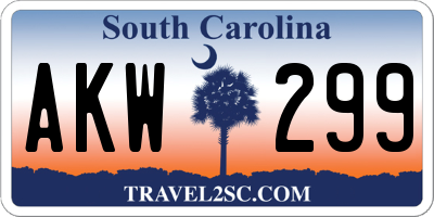 SC license plate AKW299