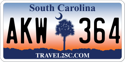 SC license plate AKW364