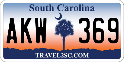 SC license plate AKW369