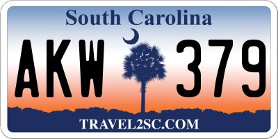 SC license plate AKW379