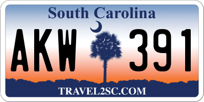 SC license plate AKW391