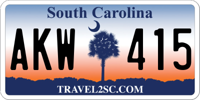 SC license plate AKW415