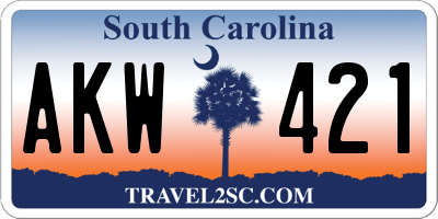 SC license plate AKW421