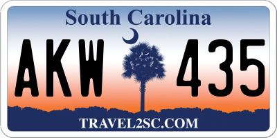 SC license plate AKW435