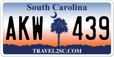 SC license plate AKW439