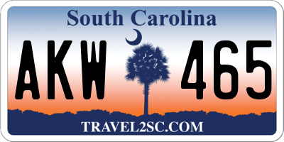 SC license plate AKW465