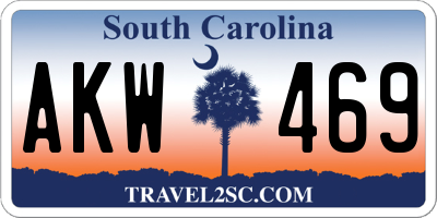 SC license plate AKW469