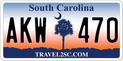 SC license plate AKW470