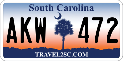 SC license plate AKW472