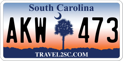 SC license plate AKW473