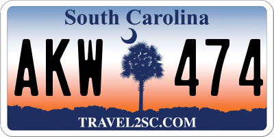 SC license plate AKW474