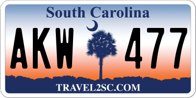 SC license plate AKW477